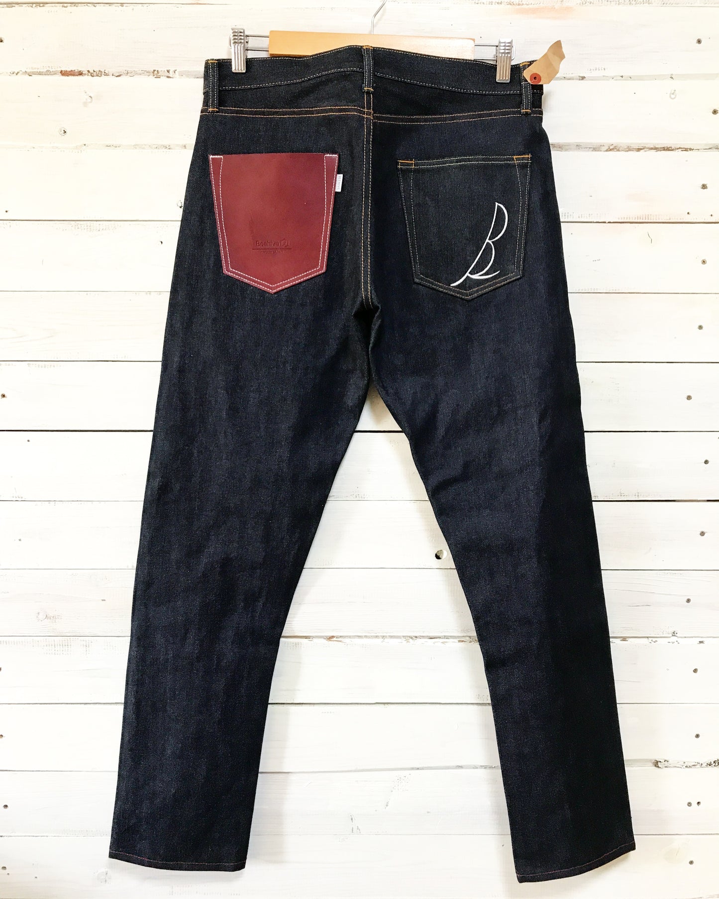 【BACK POCKET】Genuin Leather 14OZ Selvedge stretch JEANS🇯🇵